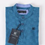 Damudi Clothing Blue Mandarin Collar Shirt