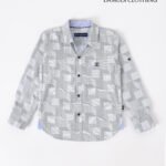 Geometric Print Button-Down Shirt