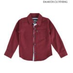 Boys Burgundy Cotton Shirt | Soft Cotton Kidswear – Damudi Clothing