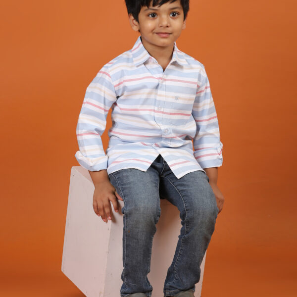 Pastel Charm Striped Shirt