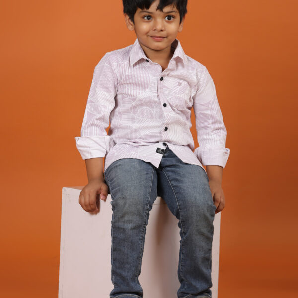 Light Pink Vertical Striped Shirt