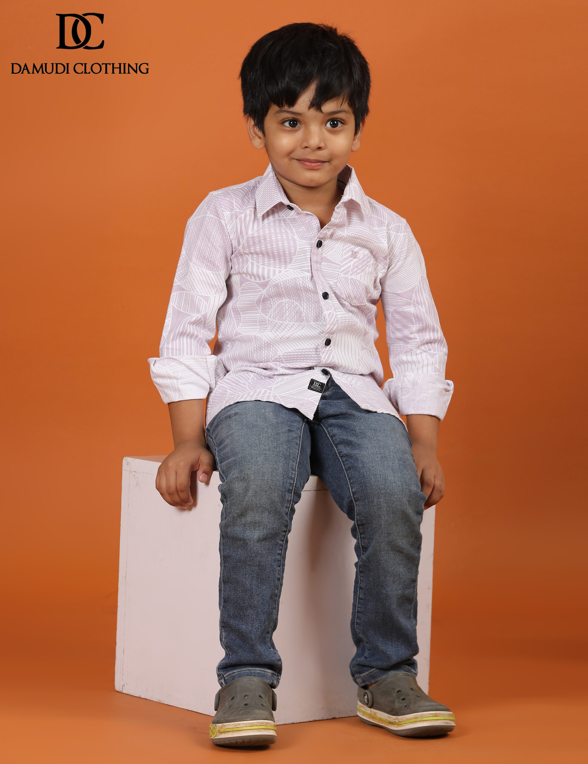 053A6380 Light Pink Vertical Striped Shirt - Image 1