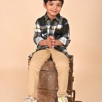 Boys Stylish Black & Yellow Checked Shirt