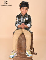 Boys Stylish Black & Yellow Checked Shirt