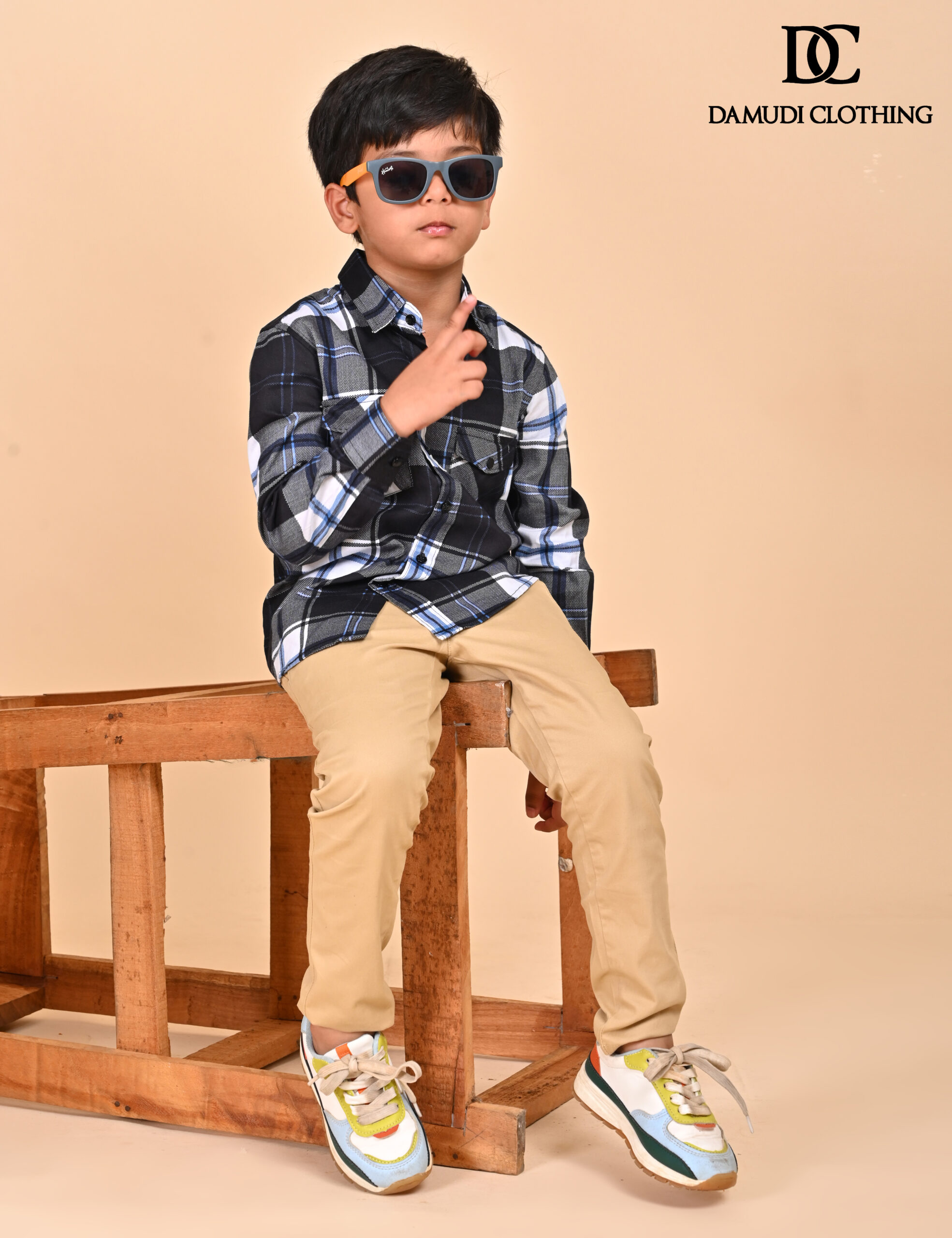 CH7_3441 Urban Plaid Shirt – Boys Edition - Image 1